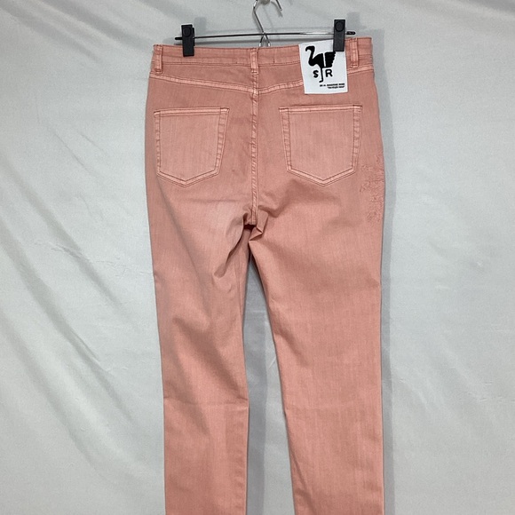 NWT SR vs Sandrine Rose the virgin label Women's Cropped Jeans in Soft Pink - Picture 5 of 15